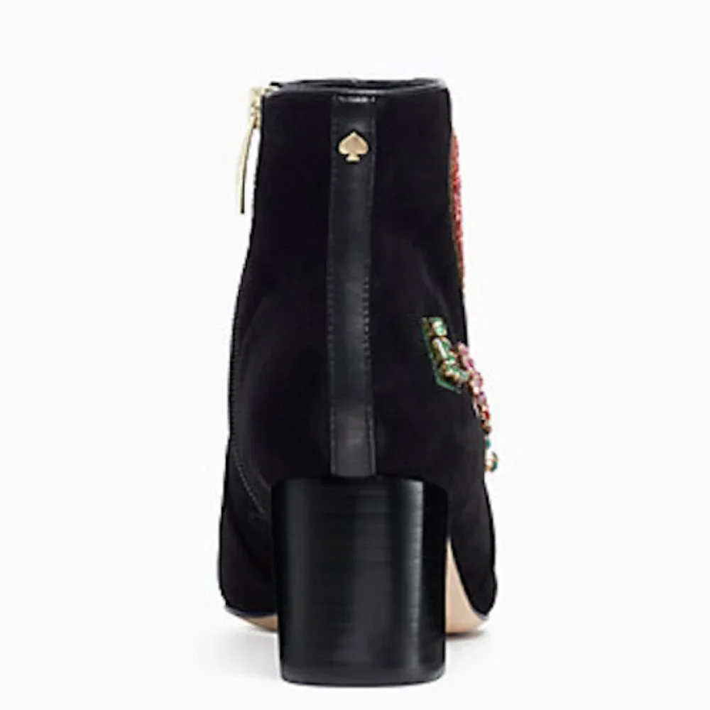 NWOB Kate Spade New York Liverpool Ankle Boots Black Suede